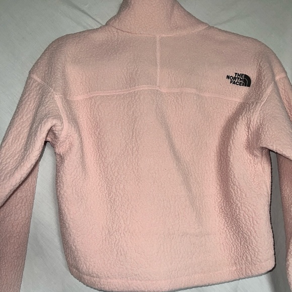 North face 1/2 zip cropped pink fleece - Picture 3 of 6